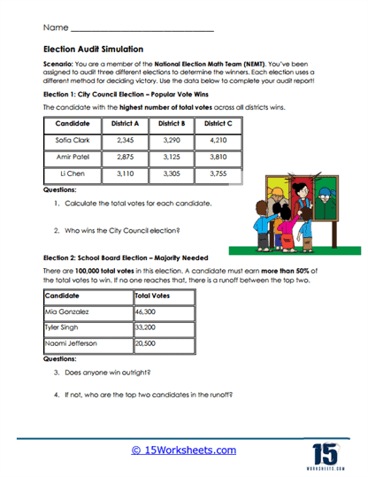 Vote Count Worksheet
