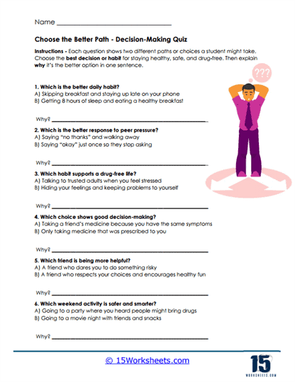 Better Choices Worksheet