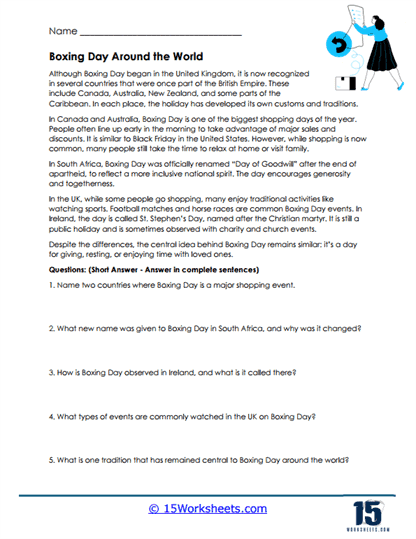 Global Traditions Worksheet