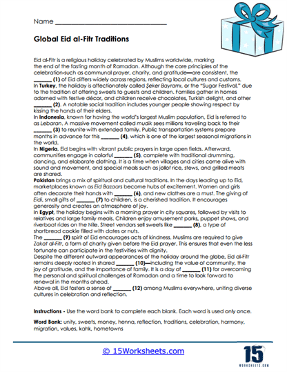 Eid Atlas Worksheet