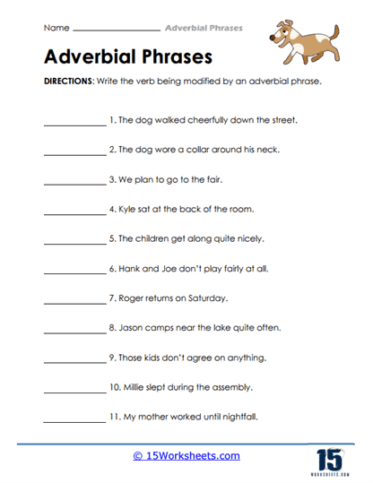 Verb Spotter Worksheet