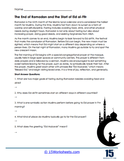 Ramadan Wrap-Up Worksheet