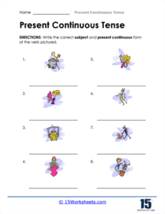 Present Continuous Worksheets | For Ongoing Actions - 15 Worksheets.com