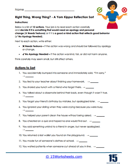 Choice Sorter Worksheet