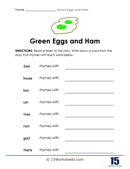 Rhyme Match Worksheet