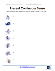 Present Continuous Worksheets | For Ongoing Actions - 15 Worksheets.com