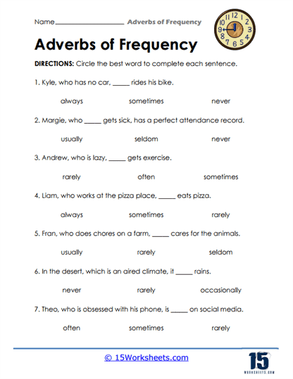 Circle Choice Worksheet