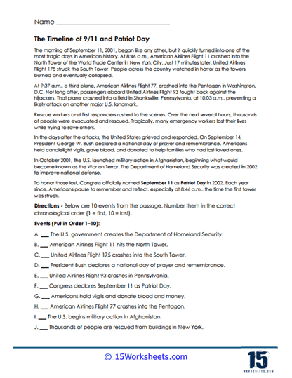 Timeline Trek Worksheet