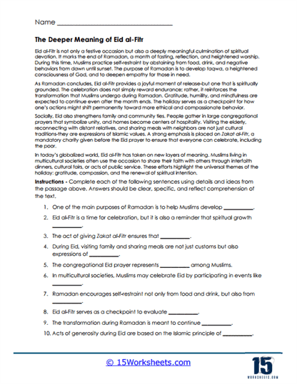Sacred Insights Worksheet