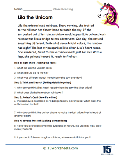 Rainbow Quest Worksheet