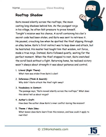 Shadow Mission Worksheet