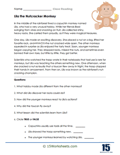 Nutty Cracker Worksheet