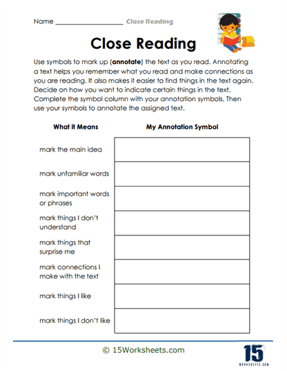 Symbol System Worksheet