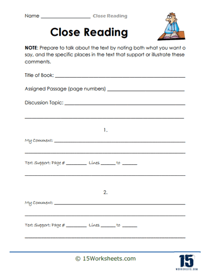 Comment Capture Worksheet