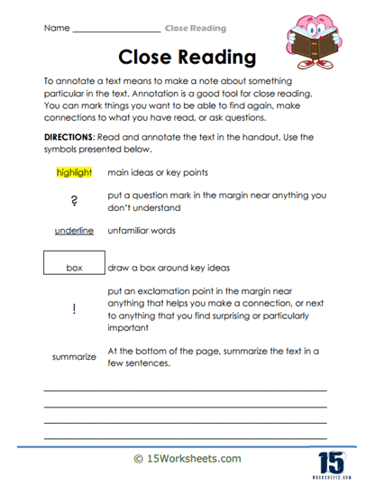 Annotation Guide Worksheet