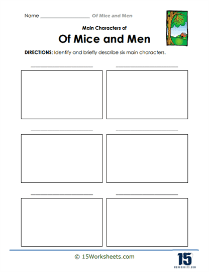 Character Cast Worksheet