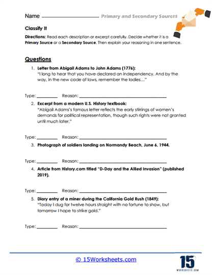 Source Sorter Worksheet