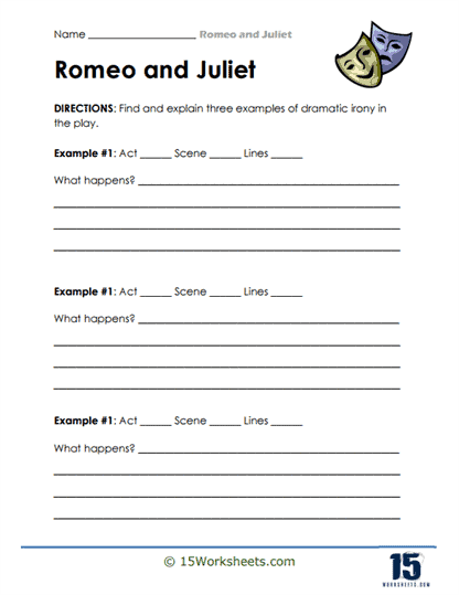 Irony Finder Worksheet