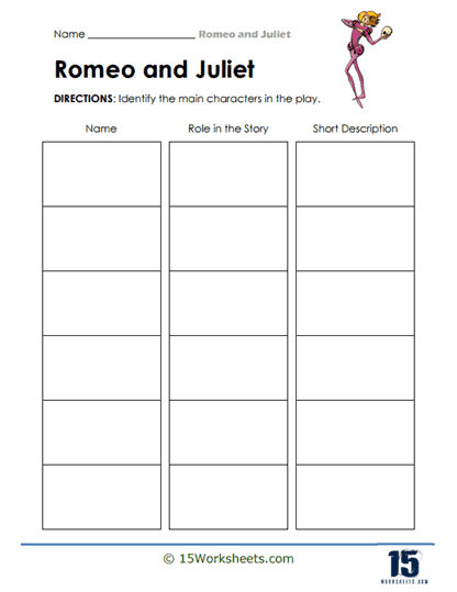 Character Chart Worksheet
