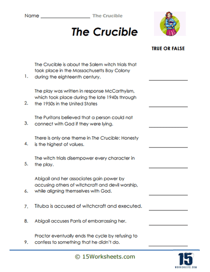 Truth Test Worksheet
