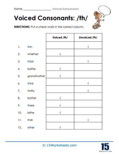 Th Check Worksheet
