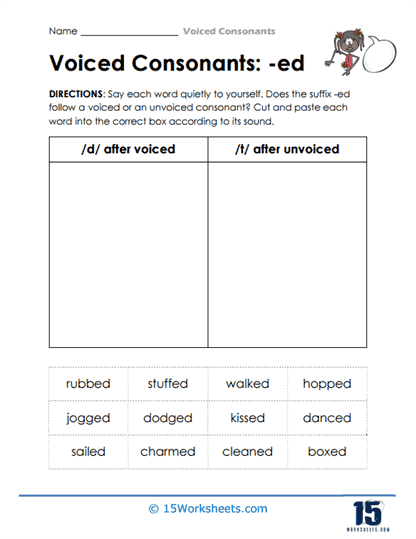 Past Sound Sort Worksheet