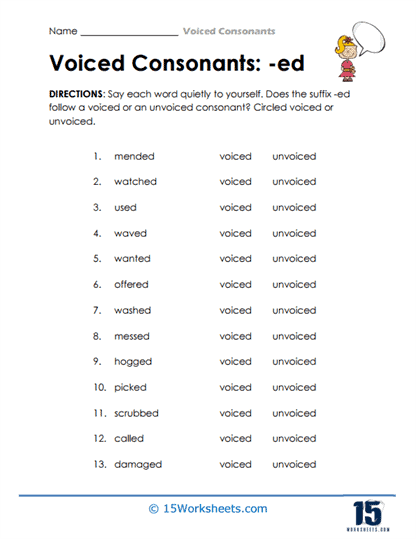 Ending Echo Worksheet