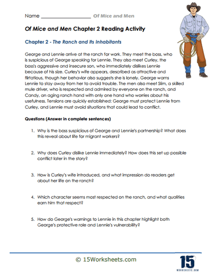 Ranch Rivalries Worksheet