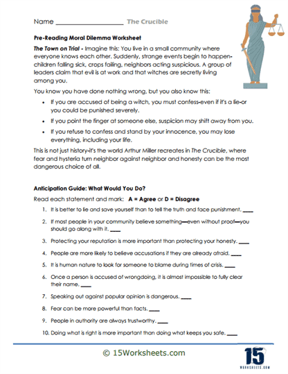Moral Crossroads Worksheet