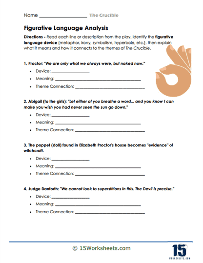 Figurative Flames Worksheet