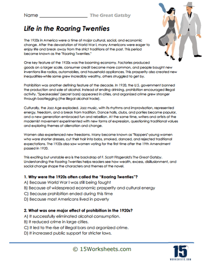 Roaring Realities Worksheet