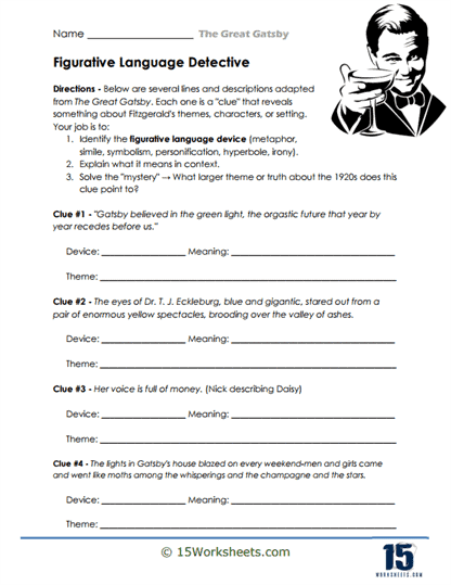 The Great Gatsby Worksheets