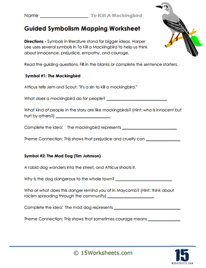 To Kill A Mockingbird Worksheets
