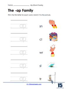 Ap Word Family Worksheets | Early Literacy - 15 Worksheets.com