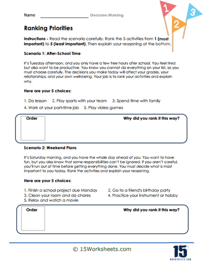 Priority Picker Worksheet