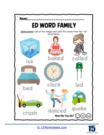E Word Families Worksheets