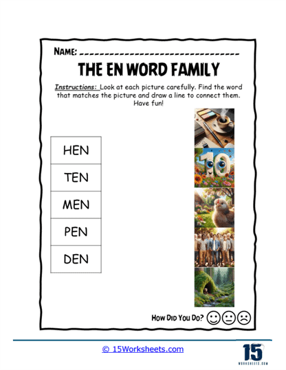 Ten Den Worksheet