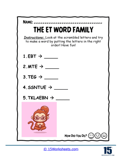 Scramble Challenge Worksheet