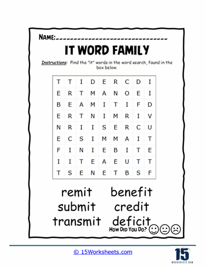 Word Hunt Worksheet