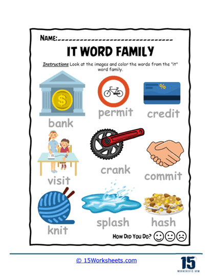 It Word Family Worksheets