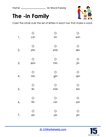 Circle Pick Worksheet
