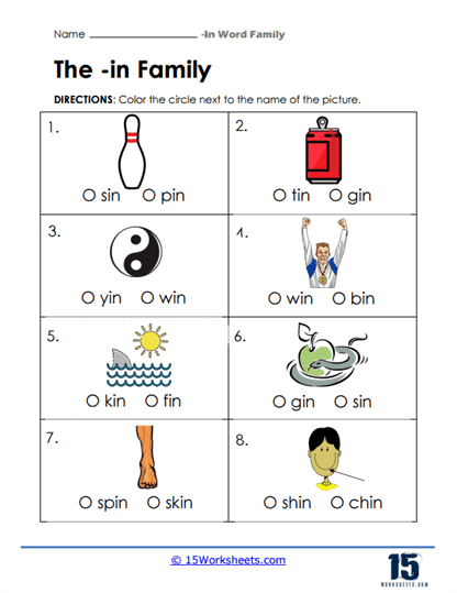 Picture Choice Worksheet