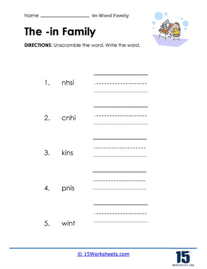 Word Jumble Worksheet