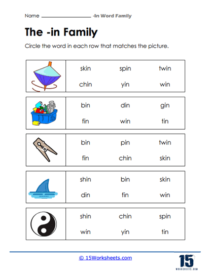 Circle Words Worksheet