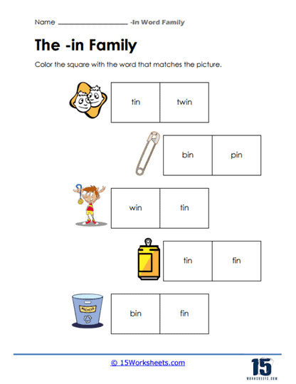 Picture Pick Worksheet