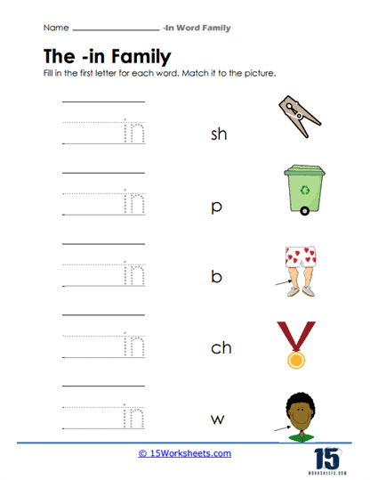 First Letters Worksheet