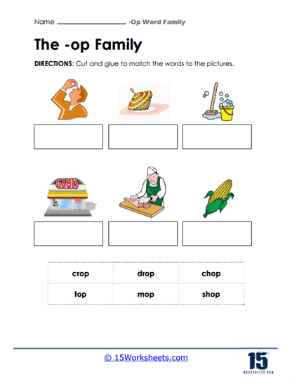 Cut & Paste Match Worksheet