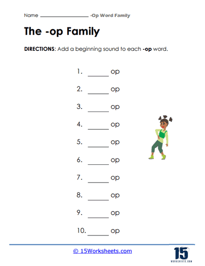 Word Builder List Worksheet
