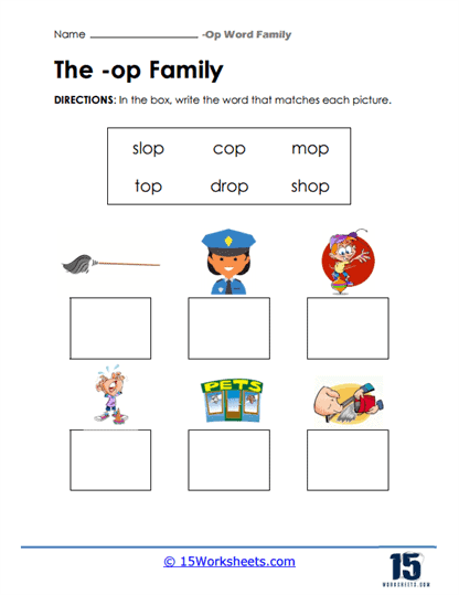 Picture Words Worksheet