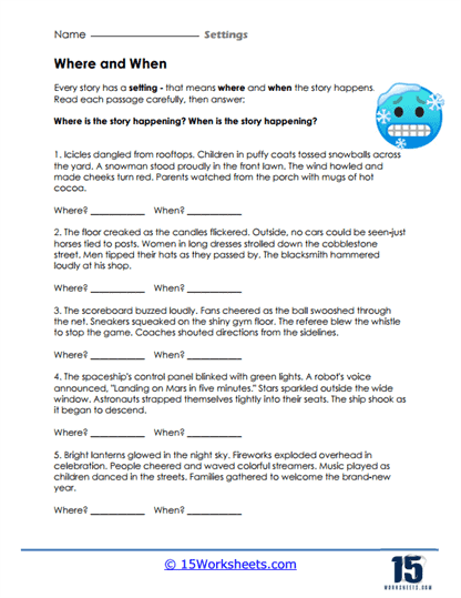 Where & When Worksheet